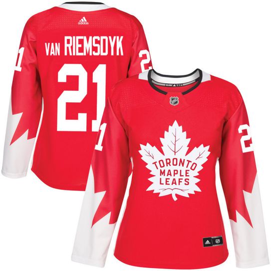 2017 NHL Toronto Maple Leafs women #21 James Van Riemsdyk red jersey->->Women Jersey
